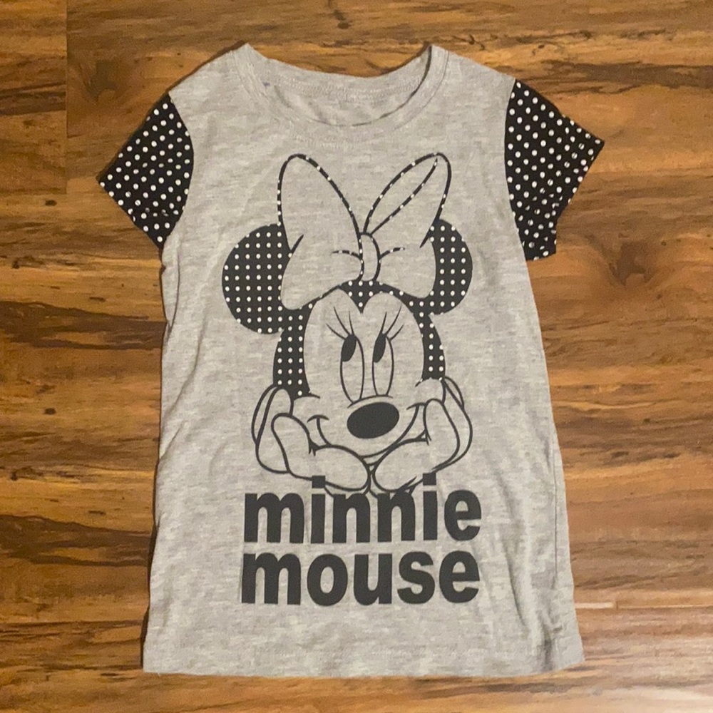 Disney Minnie Mouse Gray Kids/Girl Shirt - Size S(6/6X)
